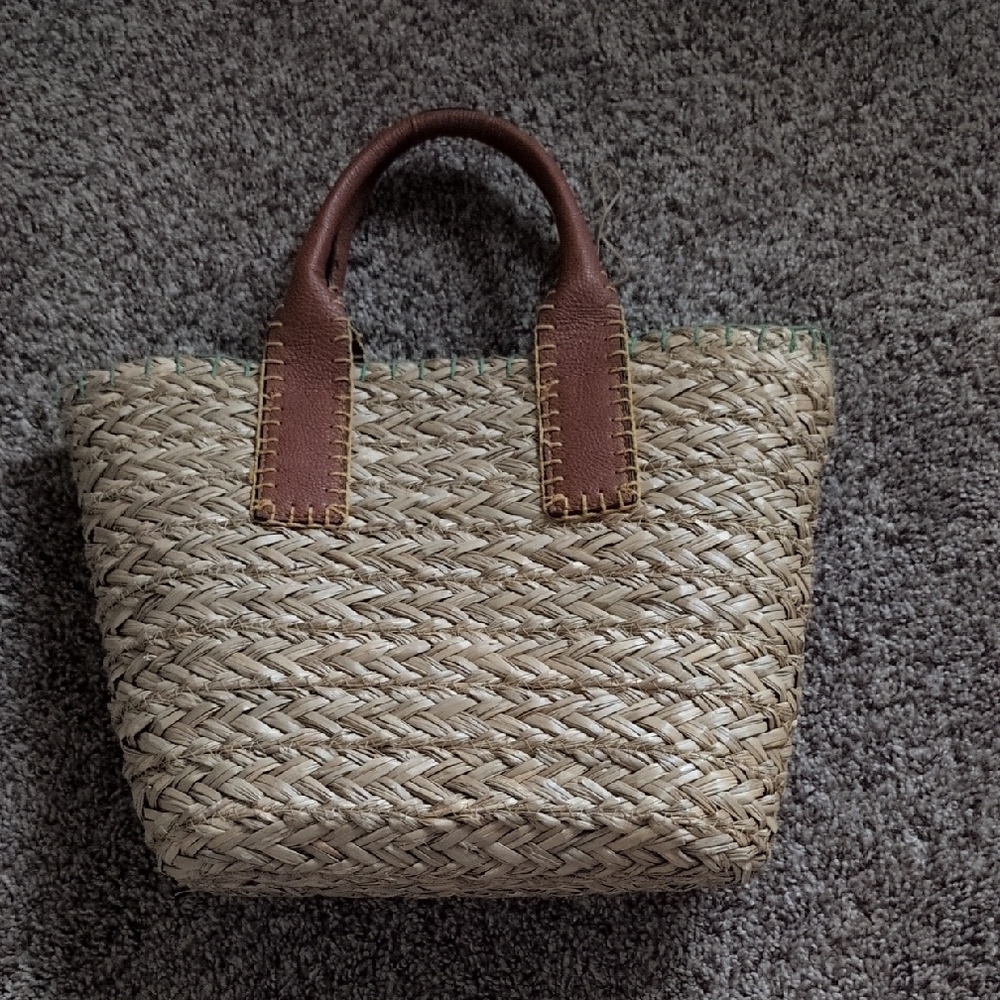 Universal Thread Faux Leather Wicker Woven Women's Basket Bag